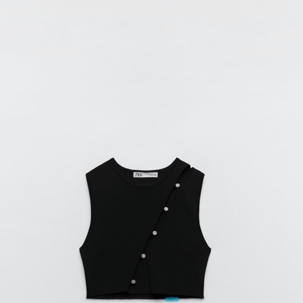Knit Top With Jewel Button